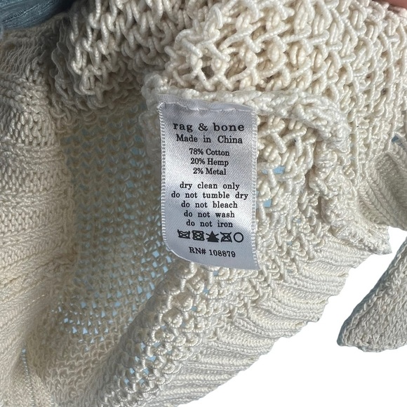 Rag & Bone Beige Knit Henley Hoodie Sweater Women’s Size Small Casual Pullover - Picture 5 of 9